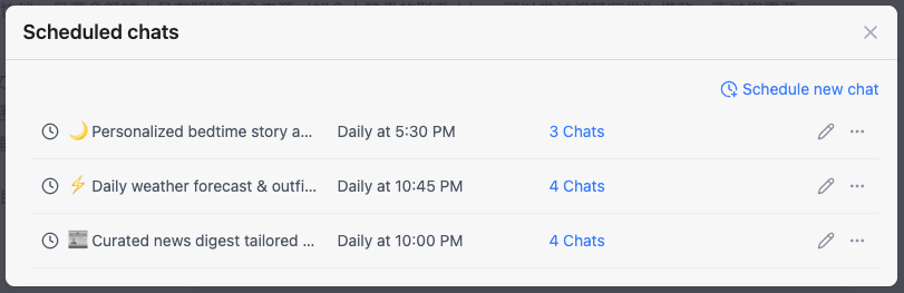 Scheduled Chats
