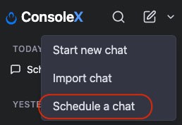 Create a scheduled chat entry