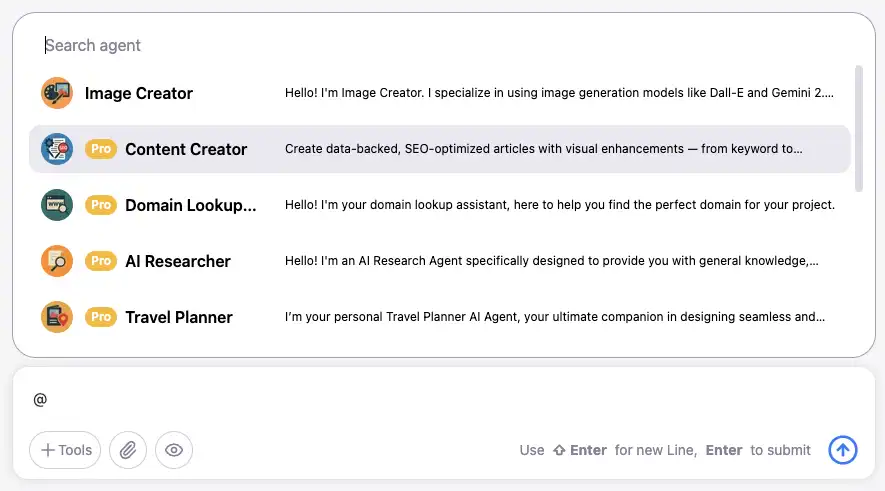 Agent mention