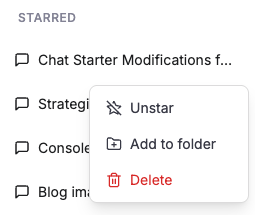 Manage starred chats